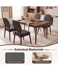 Slickblue Set of 2 Linen Fabric Side Chairs with Cushioned Seat
