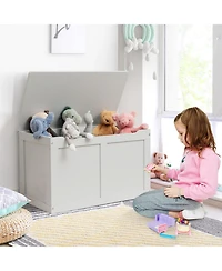 Gouun Safety Hinge Wooden Toy Storage Chest Organizer, 28 x 16 x 17 in