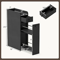 Gymax Small Bathroom Storage Cabinet 4-Tier Narrow Toilet Side Storage Cabinet