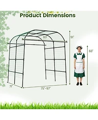 Gymax Metal Garden Arch Trellis for Climbing Plants Outdoor Wide Cucumber Trellis