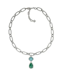 Patricia Nash Rhodium-Plated Double Drop Necklace