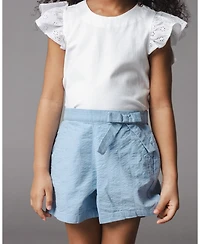 Hope and Henry Toddler Girl's Organic Seersucker Pull-On Short