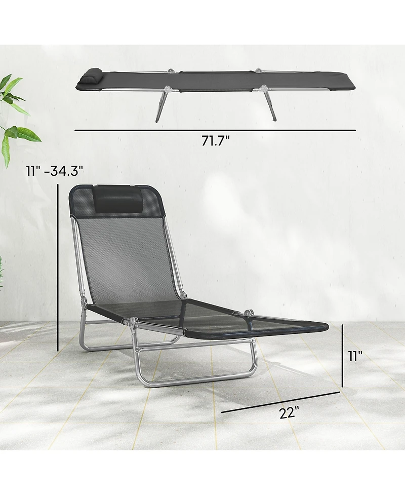Outsunny 2-Piece Folding Chaise Lounge, Reclining Pool Chairs