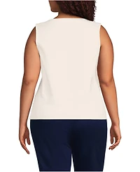 Lands' End Plus Mariner Button Shoulder Tank