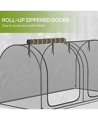 Outsunny 8 x 4ft Crop Cage with Two Zippe Doors and Storage Bag,