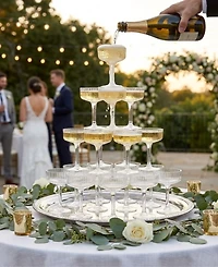 The Wine Savant Stackable Acrylic Wedding Coupe Glasses, Set of 20