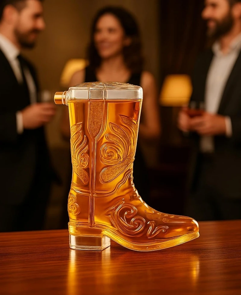 The Wine Savant Western Cowboy Boot 27 oz. Glass Decanter