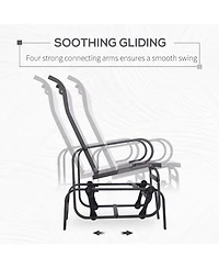 Outsunny Gliding Lounger Chair, Outdoor Swinging Chair with Smooth Rocking Arms and Lightweight Construction for Patio Backyard, Beige