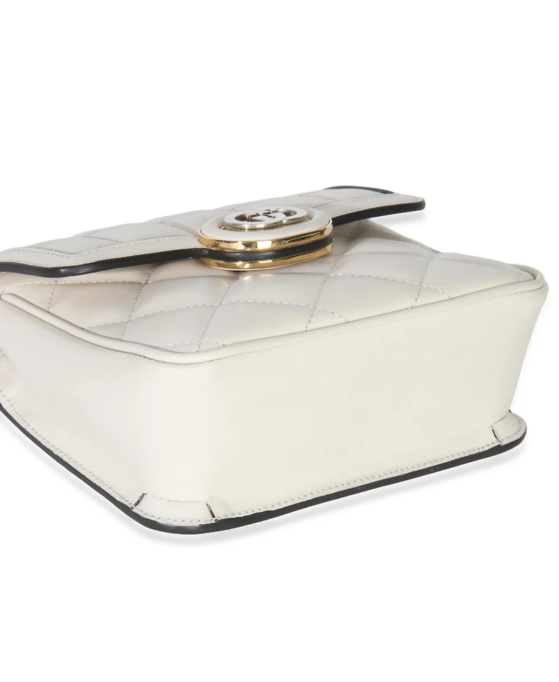 Pre-Owned Gucci White Quilted Calfskin Mini Deco Chain Bag