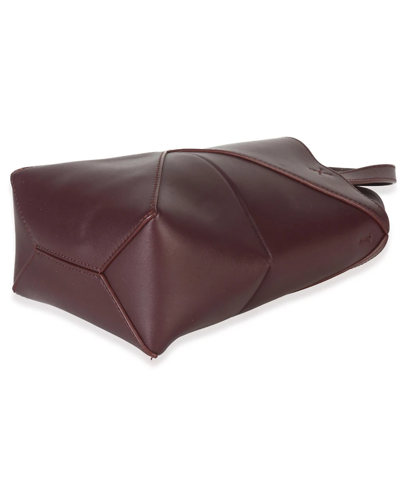 Pre-Owned Loewe Burgundy Calfskin Mini Puzzle Fold Tote