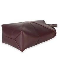 Pre-Owned Loewe Burgundy Calfskin Mini Puzzle Fold Tote