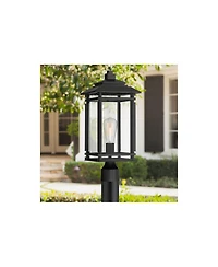 John Timberland Mission Outdoor Post Light Fixture Metal 19.5 inch Clear Glass for Exterior House Porch Patio Deck Home