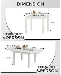 Gaomon Expandable Patio Table for 4-6 Persons, 31.5"-63" Extendable Outdoor Dining Table Set, Aluminum Slat Frame