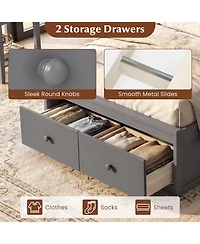 Slickblue Twin Bed Frame with Built-in Storage Drawers and Headboard