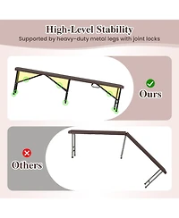 Sugift 6 Feet Folding Hdpe Bench with 1320 Lbs Capacity and Handle Lock
