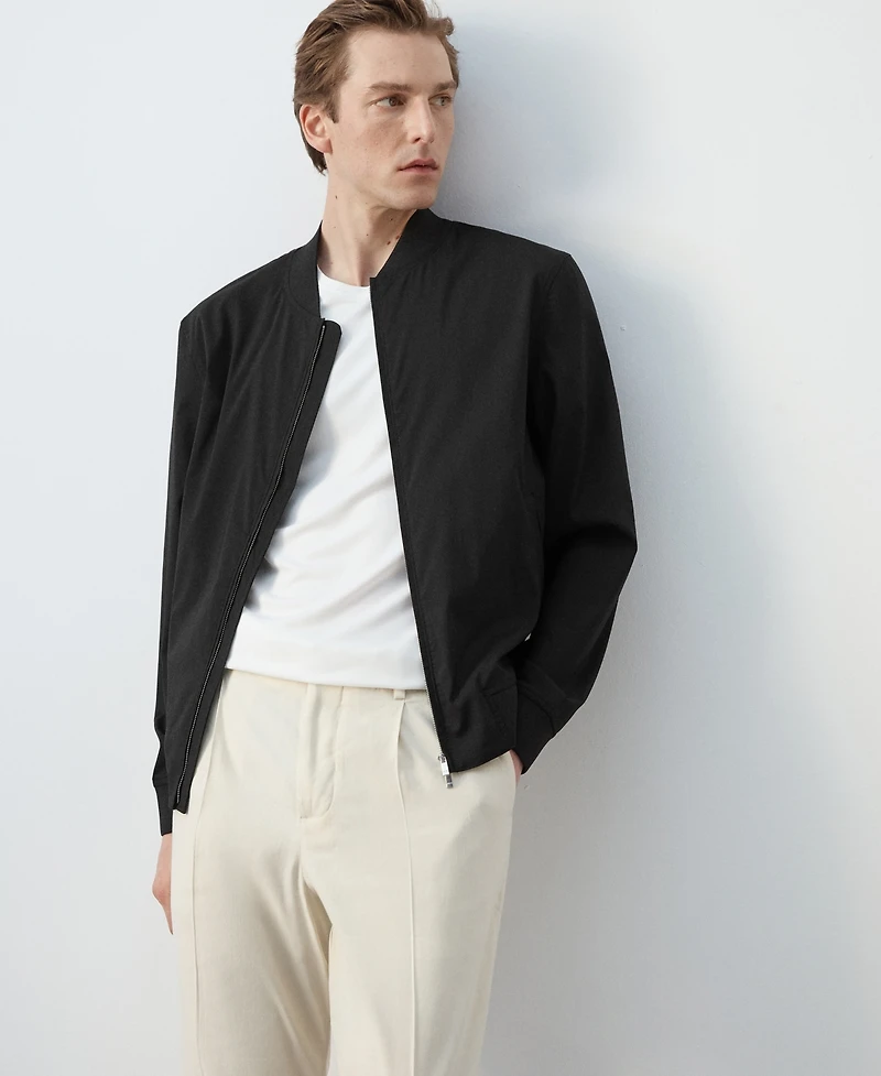 Mango Men's Straight Lyocell Bomber Jacket