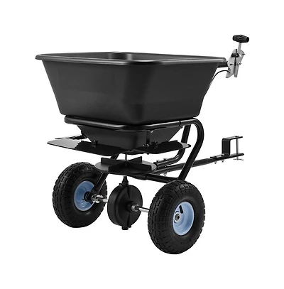 Sugift Tow-Behind Spreader 9.8 feet Spreading Width Broadcast Spreader with 10" All-Terrain Tires