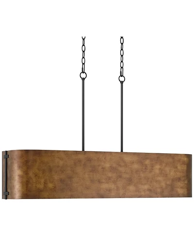 Possini Euro Design Julian 41 1/2" Farmhouse Rustic Pendant Chandelier Ceiling Light Fixture Dining Room Over Table Kitchen Island Linear Bronze