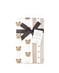 Hudson Baby Infant Cotton Poly Flannel Burp Cloths -Pack, Cozy Cutie