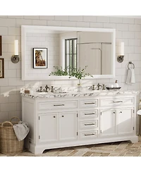 Apmir 72" x 36" Inch Thick Metal Framed Wall Mirrors for Bedroom