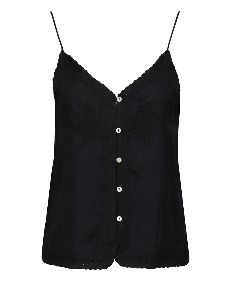 Bishop + Young Women's Anya Button Front Embroidered Cami