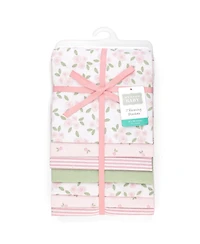 Hudson Baby Girl Cotton Poly Flannel Receiving Blankets Bundle 7-Pack, Sweet Little Floral, One Size