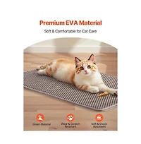 Sugift Cat Litter Mat 30 x 24 in Double-Layer Litter Box Mat Non-Slip and Urine-Proof