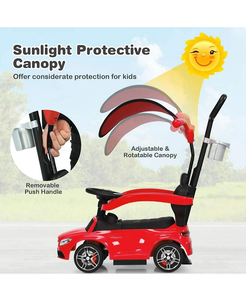 Mecale 3-in-1 Ride on Push Car Mercedes-Benz Licensed Sliding Car