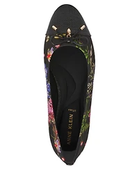 Anne Klein Women's Luci Cap Toe Floral Ballet Flats