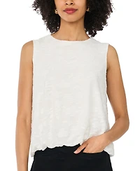 Vince Camuto Women's Bubble Hem Crewneck Sleeveless Top