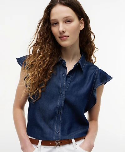 Tommy Hilfiger Women's Cotton-Blend Short-Sleeve Shirt