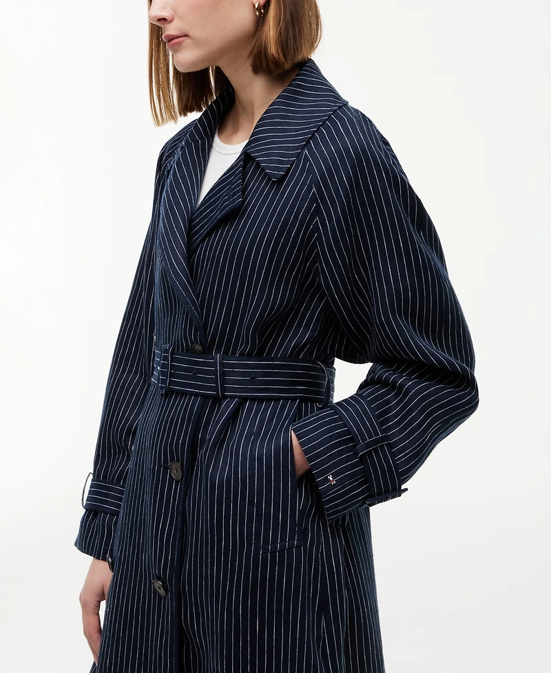 Tommy Hilfiger Women's Nautical Stripe Trench Coat