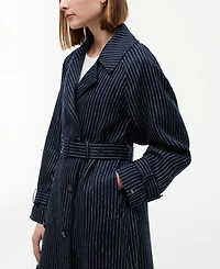 Tommy Hilfiger Women's Nautical Stripe Trench Coat