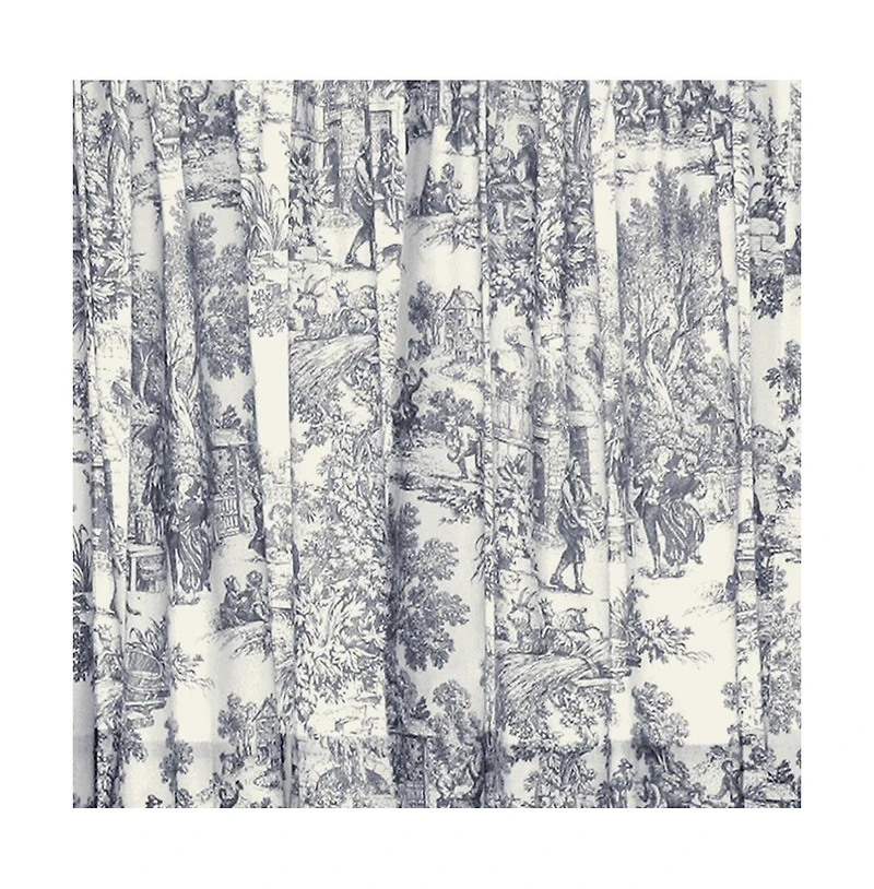 Skl Home Ellis Curtain Victoria Park Toile Design Printed Room Darkening 2-Piece Window Rod Pocket Pair
