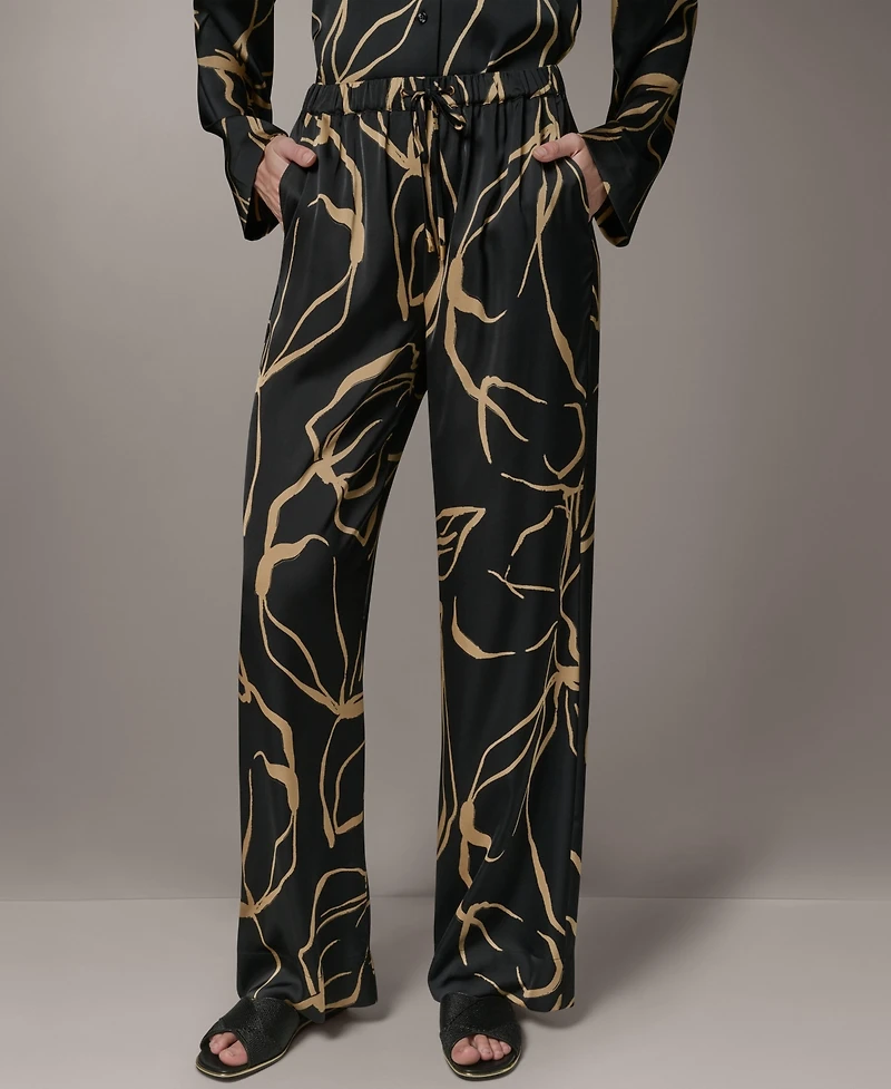 Donna Karan New York Petite Printed Wide-Leg Pants