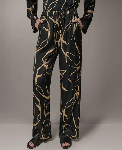 Donna Karan New York Petite Printed Wide-Leg Pants