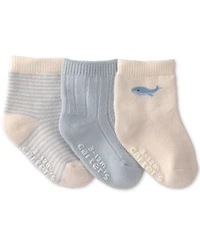 Carter's Baby Boys' Whale Ankle Socks, 3-Pack