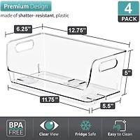 Sorbus Pack Small Wide Open Front Stackable Storage Bins for Kitchen Pantry Organization