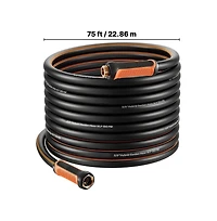 Sugift Garden Hose 75 ft 5/8" Heavy Duty 4-Layer Rubber Water Hose