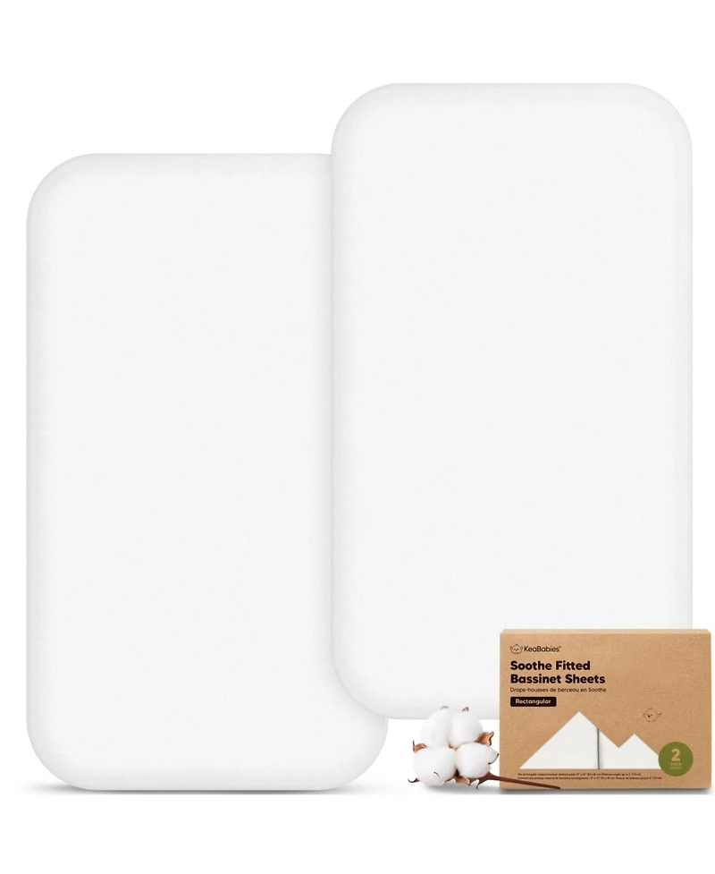KeaBabies Organic Bassinet Sheet for Boys, Girls, 2-Pack Soothe Bassinet Sheets for Baby Delight Dreamer Bedside Sleeper