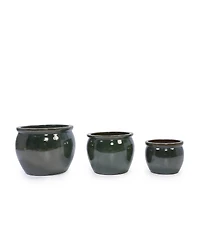 Clihome Handmade Ceramic Plant Pots, Indoor & Outdoor Flower Pots for Tables,Breathable Clay with Drainage Hole