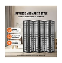 Sugift Room Divider 6 Panel Japanese Room Divider Folding Privacy Screen Indoor