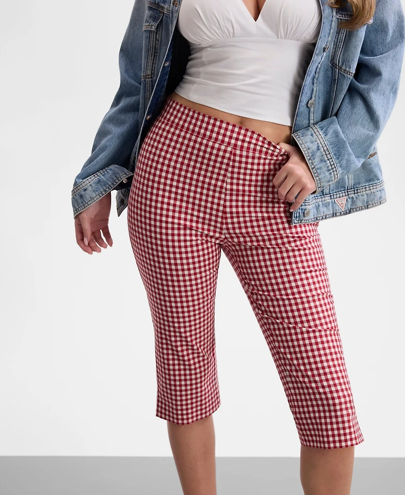Guess Women's Marilyn Vichy Mid-Rise Capris