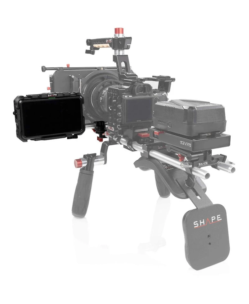 Shape Cage for Atomos Shinobi Monitor, Includes 15mm Lw Clamp, Swivel 15mm Rod Clamp and 15mm 6" Rod
