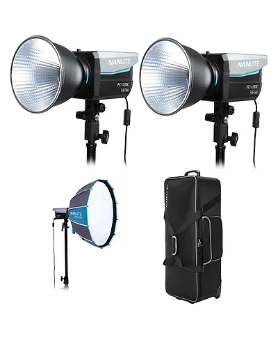 Nanlite Fc-120C 120W Full-Color Rgbw Led 2-Light Kit, Bundle with Rapid 60 Softbox and Cb-06 Wheeled Hard Carrying Case