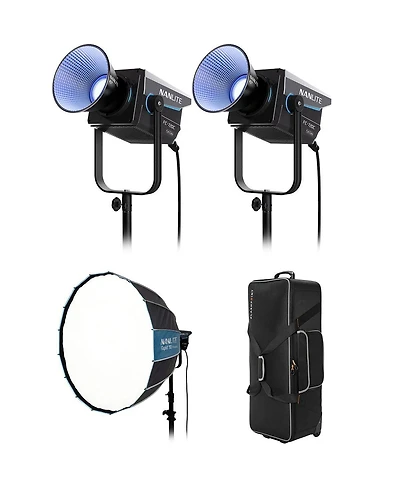 Nanlite Fc-720 750W Rgbw Led 2-Light Kit, Bundle with Rapid 90 Parabolic Softbox and Cb-06 Wheeled Hard Carrying Case