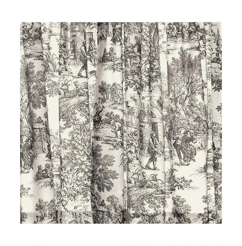 Ellis Curtain Victoria Park Toile Design Printed Room Darkening 2-Piece Window Rod Pocket Pair