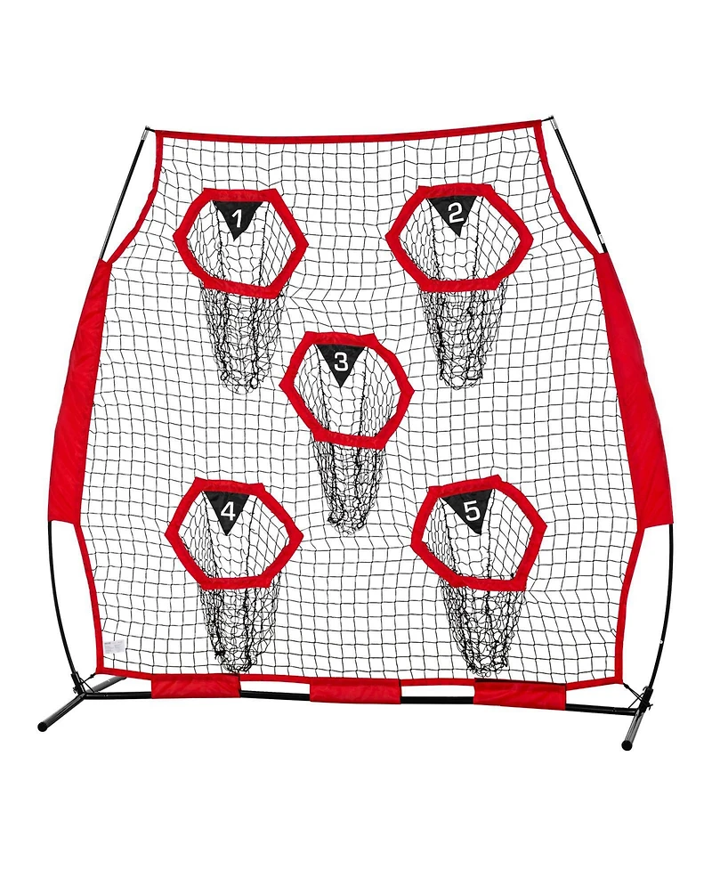 Mecale 6 x 6 Ft Football Trainer Throwing Net with Carry Case