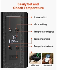 Mecale 10 Quart Portable Mini Car Freezer with App Control 12V Compact