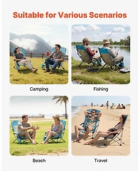 Mecale Folding Beach Chair High Back 330 lbs with Mesh Back 2 Pack